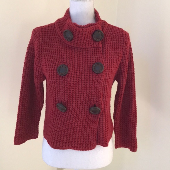 Autumn Cashmere medium currant red knit cardigan